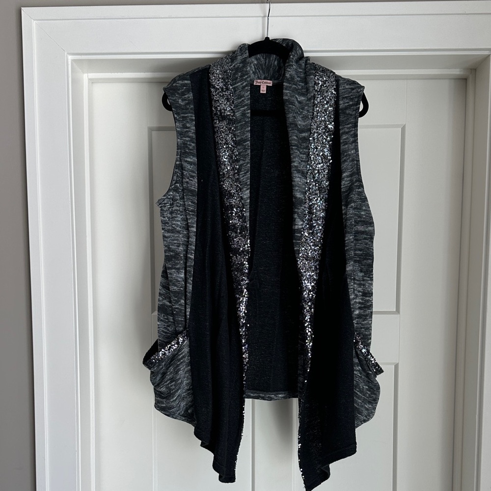 Juicy Couture Black and Gray Sweater Vest